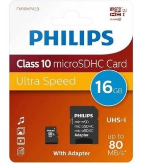Philips Micro SDXC Card 16 GB Class 10 UHS-I U1 with Adaptor