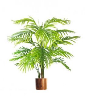 130cm Artificial Areca Palm Tree - Realistic with Copper Metal Planter