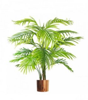 130cm Artificial Areca Palm Tree - Extra Large with Copper Metal Planter