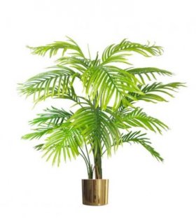 130cm Artificial Areca Palm Tree - Realistic with Gold Metal Planter