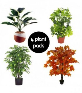 Pack of 4 Artificial Plants and Trees