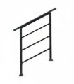[Same Code：66442124  66442124]Handrails for Outdoor Steps, Wrought Iron Handrail Fits 1 or 3 Steps, Transitional Handrail with Installation Kit, Black