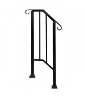 [Same Code：21862947  70638141]Artisasset Matte Black Outdoor 1st Tier Iron Handrail