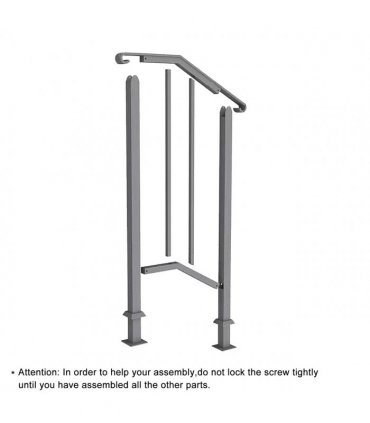 [Same Code：21862947  70638141]Artisasset Matte Black Outdoor 1st Tier Iron Handrail