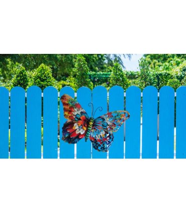 Vibrant Floral Metal Butterfly Wall Art