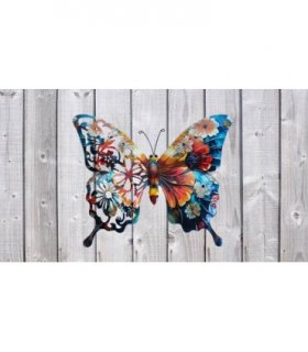 Botanical Print Metal Butterfly Wall Art