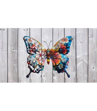Botanical Print Metal Butterfly Wall Art