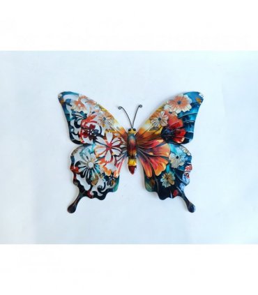 Botanical Print Metal Butterfly Wall Art