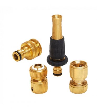 Brass Hose Connectors Set of 4