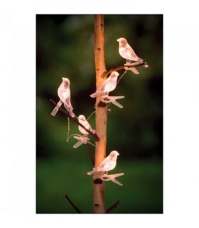 Clip-On Bird Decoration with Solar Light  Set of 5
