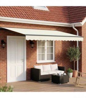 vidaXL Electric Retractable Awning Cream and Anthracite 4 x 3 m