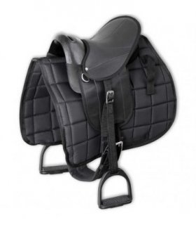 vidaXL Pony Saddle Set 10" Black
