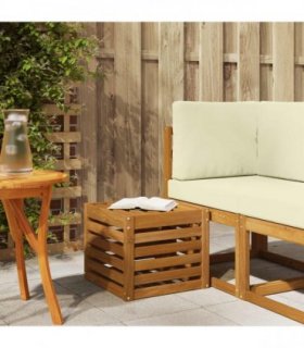 vidaXL Outdoor Stool Bench Natural 43 x 43 x 37 cm Solid Acacia Wood