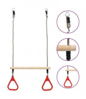 vidaXL Trapeze Swing Bar with Rings