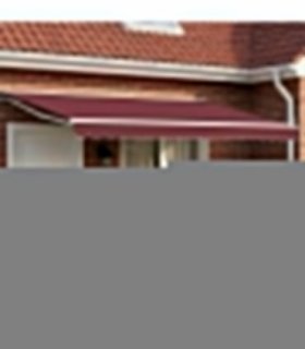 vidaXL Manual Awning Frame with LEDs Burgundy and White 4 x 3.5 m