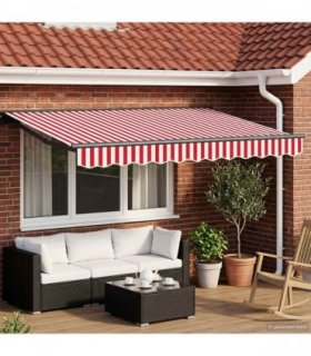 vidaXL Manual Awning Frame with LEDs 3 x 2.5 m