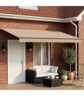 vidaXL Manual Retractable Awning with LEDs 4 x 3 m