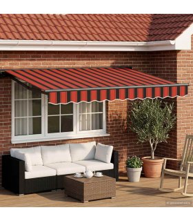 vidaXL Manual Awning Frame with LEDs 2.5 x 2 m