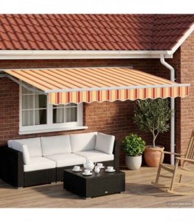 vidaXL Manual Awning Frame with LEDs 3.5 x 2 m