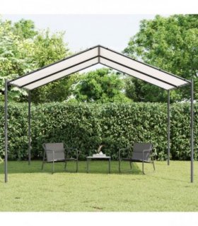 vidaXL Gazebo 4 x 4 x 2.6 m White Steel and Polyester 180 gsm