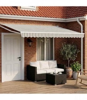 vidaXL Electric Retractable Awning Anthracite and White 4.5 x 3 m
