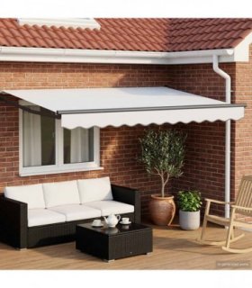 vidaXL Electric Retractable Awning White and Anthracite 3.5 x 2.5 m