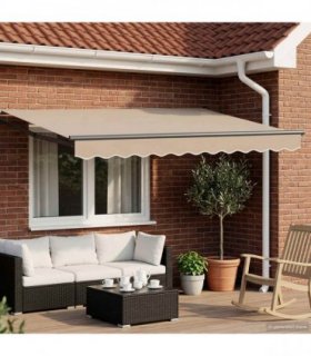 vidaXL Electric Retractable Awning Beige and Anthracite 3 x 2.5 m