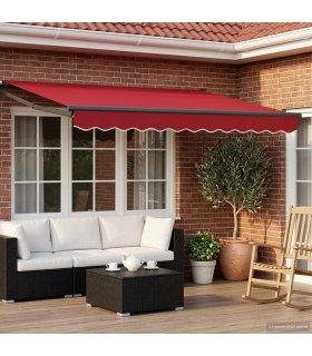 vidaXL Electric Retractable Awning Red and Anthracite 3.5 x 2.5 m