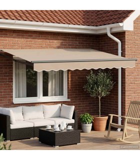 vidaXL Manual Retractable Awning with LEDs 3 x 2.5 m