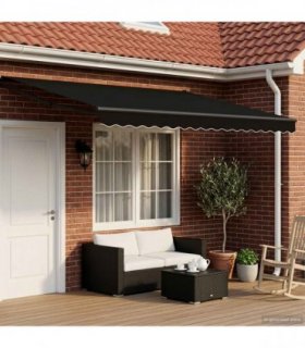 vidaXL Electric Retractable Awning Black and Anthracite 4 x 3 m