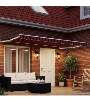 vidaXL Manual Retractable Awning with LEDs 4.5 x 3 m