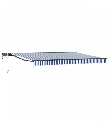 vidaXL Manual Awning Frame with LEDs 5 x 3 m Polyester with PU coating