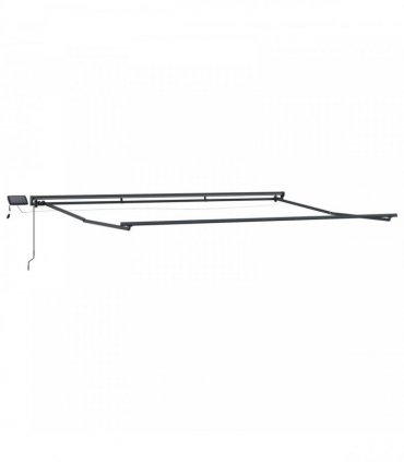 vidaXL Manual Awning Frame with LEDs 5 x 3 m Polyester with PU coating
