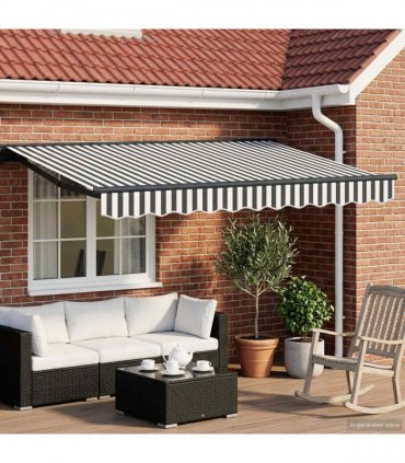 vidaXL Electric Retractable Awning Anthracite and White 3 x 2.5 m