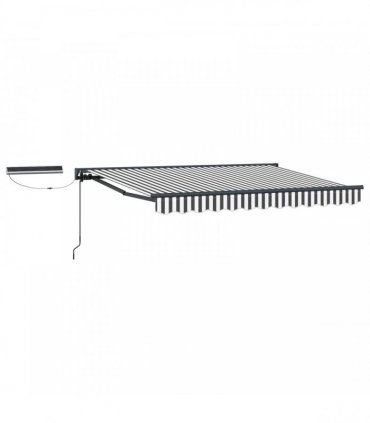 vidaXL Electric Retractable Awning Anthracite and White 3 x 2.5 m