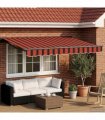 vidaXL Manual Awning Frame with LEDs 3 x 2.5 m