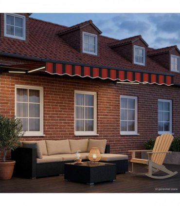 vidaXL Manual Awning Frame with LEDs 3 x 2.5 m
