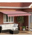 vidaXL Manual Retractable Awning with LEDs 3 x 2.5 m