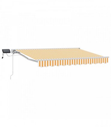 vidaXL Manual Awning Frame with LEDs Yellow and White 3 x 2.5 m