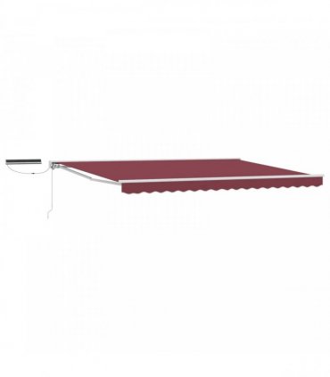 vidaXL Electric Retractable Awning Burgundy and White 4.5 x 3 m