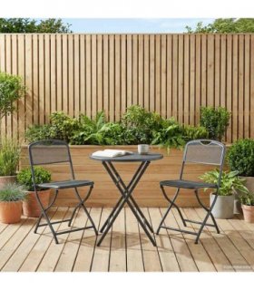 vidaXL Garden Chairs Folding 2 pcs Anthracite 52.5 x 46 x 82 cm Iron