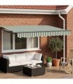 vidaXL Manual Retractable Awning with LEDs 3 x 2.5 m