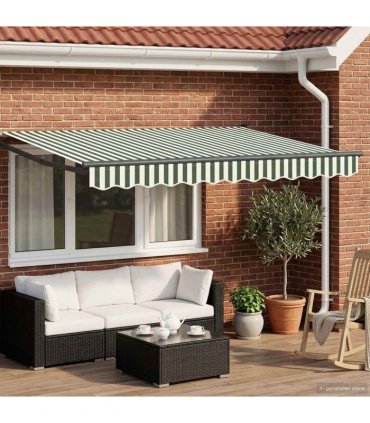 vidaXL Manual Retractable Awning with LEDs 3 x 2.5 m
