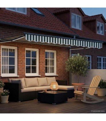 vidaXL Manual Retractable Awning with LEDs 3 x 2.5 m
