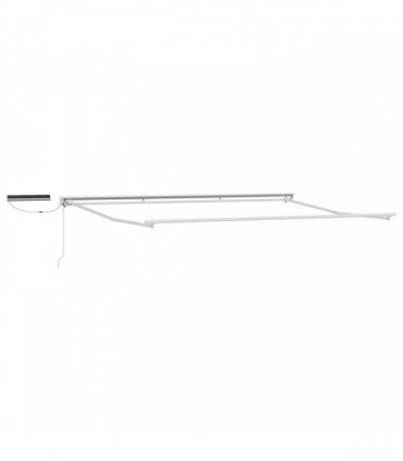 vidaXL Electric Retractable Awning White, Grey and Anthracite 5 x 3 m
