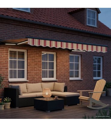 vidaXL Manual Awning Frame with LEDs 3.5 x 2.5 m