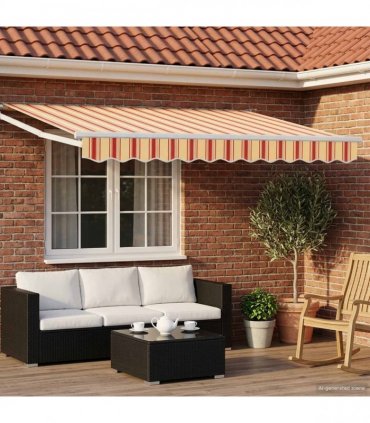 vidaXL Manual Retractable Awning with LEDs Multicolour 3.5 x 2.5 m
