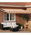 vidaXL Manual Retractable Awning with LEDs Multicolour 3.5 x 2.5 m