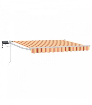vidaXL Manual Retractable Awning with LEDs Multicolour 3.5 x 2.5 m