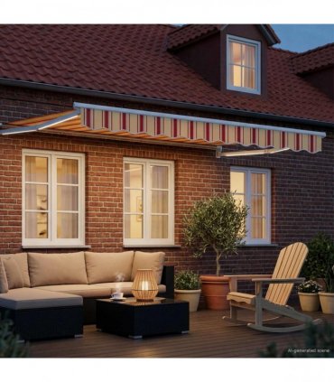 vidaXL Manual Retractable Awning with LEDs Multicolour 3.5 x 2.5 m